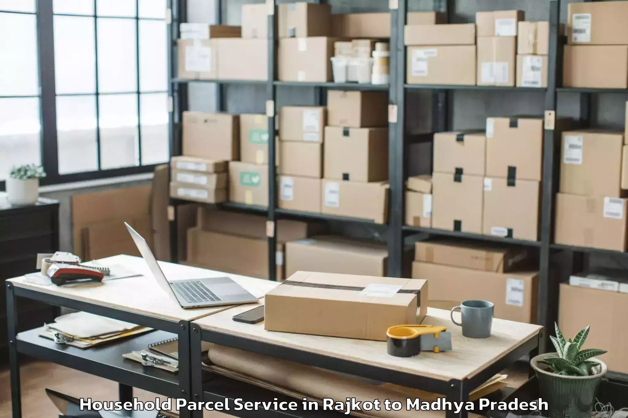 Book Rajkot to Peoples University Bhopal Household Parcel Online